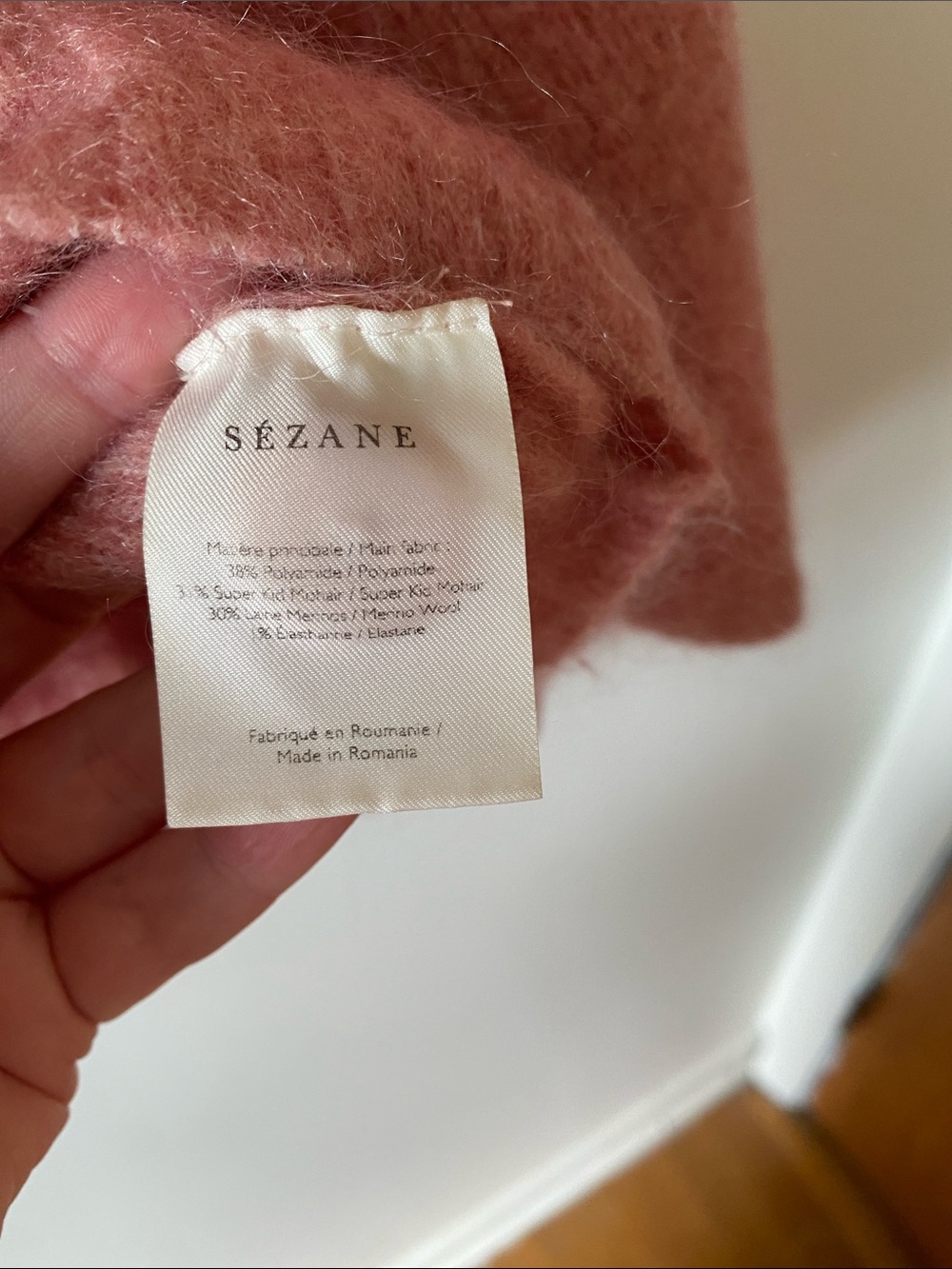 Cozy Rose Pink Mohair-Blend V-Neck Cardigan - Picture 5 of 9